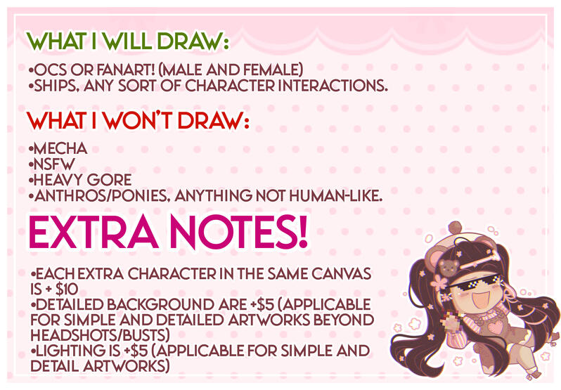 Rules & Extra Notes/Prices